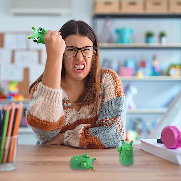 3 Pak Squeezelegetøj, Søde Pop-Øjne Stressaflastende Legetøj, Skrivebordslegetøj