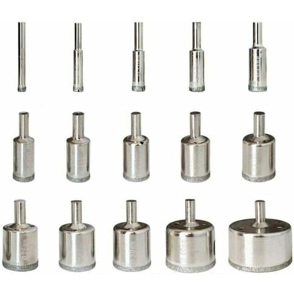 15 stk. 6-50mm Diamantbor Bits Savsbor Bits Kulstofstål D