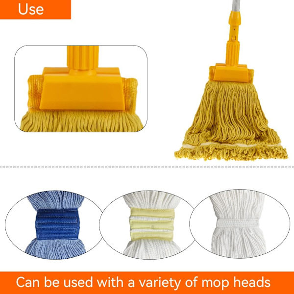 Kaupalliset Mop-Kiinnikkeet - Nopea Vaihto Pää Mop-Kahva - Raskas Mop-Pään Vaihtopidike Vaihda Mop-Kahva - Kaupallinen Gripper Mop Märkä Mop-Kahva