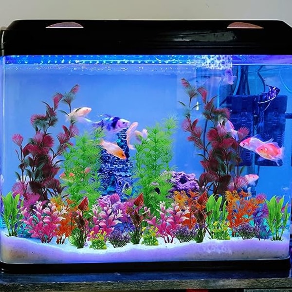 Plast akvarievandplanter, 23 stykker kunstigt akvarium m