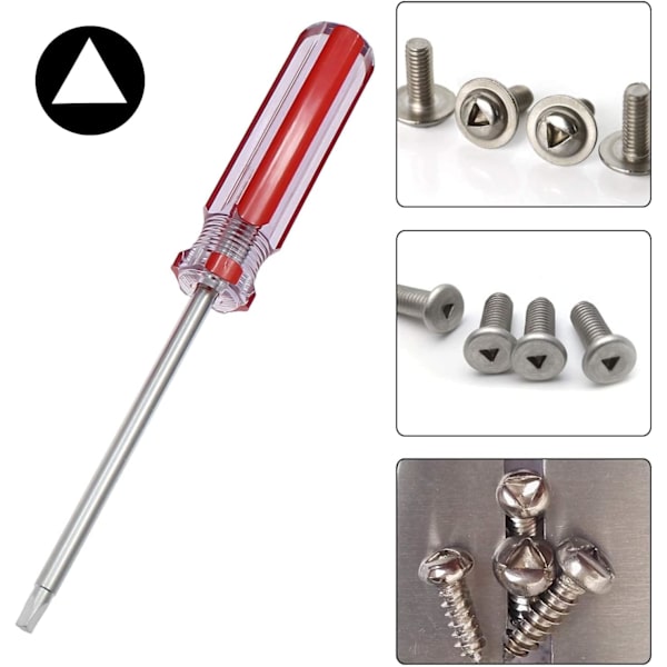 Kolmionmuotoisten ruuvimeisselien setti, 2 kpl, punainen kahva, 4,2 mm ja magneettikärki 100 mm