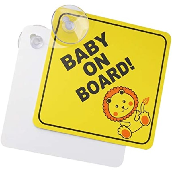 2st Baby on Board Car Warning (Lion Style, 12*12cm), Baby on Boar