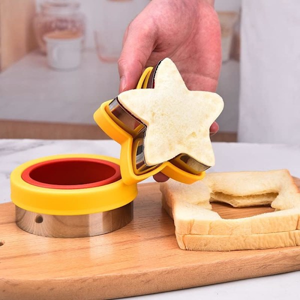 Stjerneformet Sandwichkutter og Forsegler Grønnsakskuttere for Barn Sandwichmaker Matboks Bento Boks DIY Lunsj