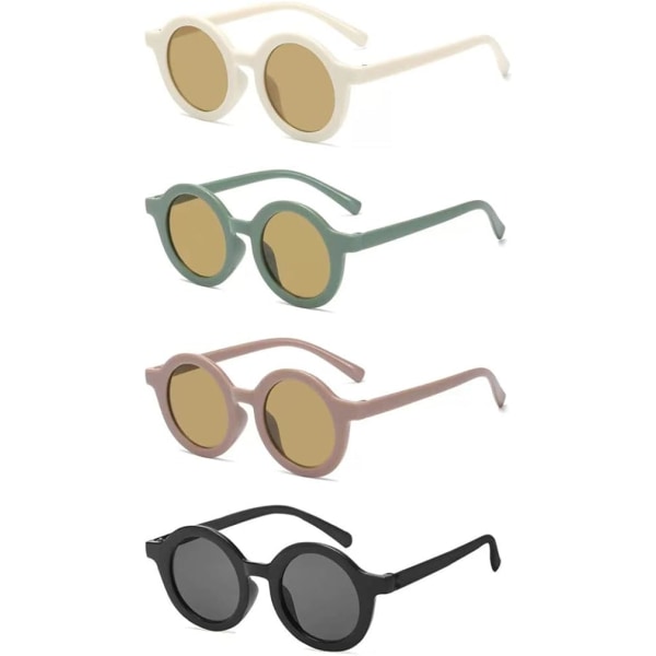 4 par barnesolbriller, polariserte solbriller for barn, mote Ro