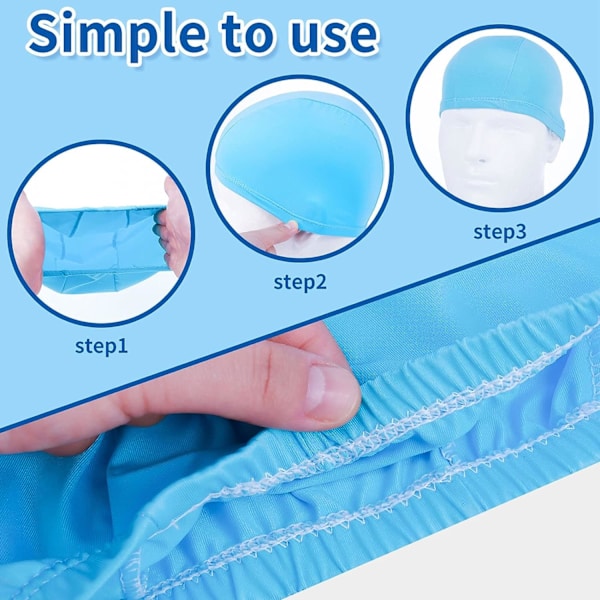2-pack Badmössa, Elastisk Badmössa för Barn och Vuxna, Mjuk Polyester