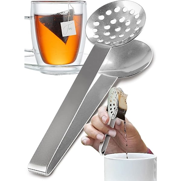 Rustfrit Stål Te Tang - Praktisk Te-Infuser, Tepose Ske