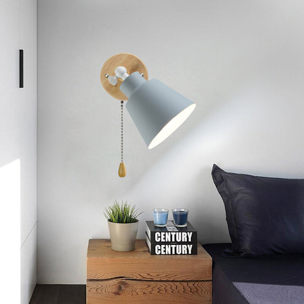Dimmer vegglampe, stikkontakt eller kabel, matt lys rosa, rosa uten bryter