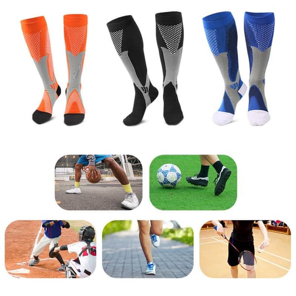3 par Elastiska Kompressionsstrumpor - S/M, Utomhussporter Basket