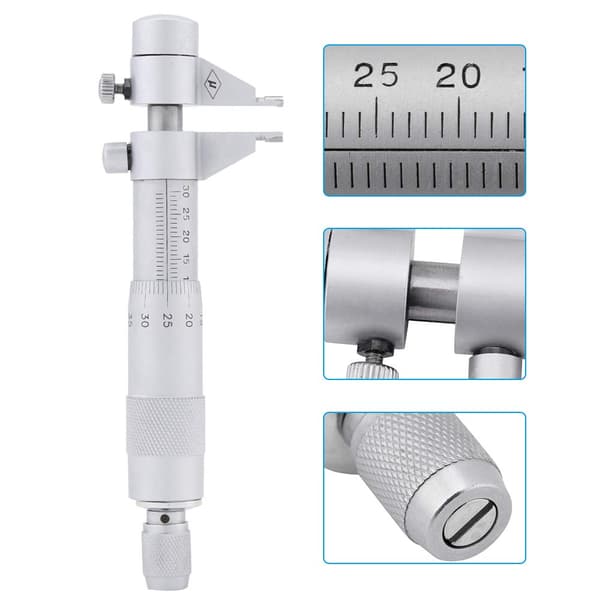 5-30mm Innvendig Mikrometer Måleverktøy, Innvendig Mikrometer Sett Boringsmåler Innvendig Diameter Måler Rustfritt Stål Boringsmikrometer Måler med Låsing Devi