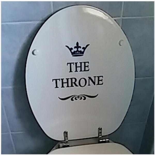 Dekorativ klistremerke for toalettlokk (Tronen) og WC Morsom inskripsjon