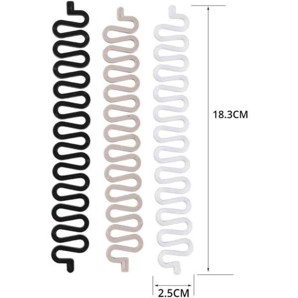 (3 STK)Hårstrikkeverktøy Mote fransk frisyreklemme Twist BH