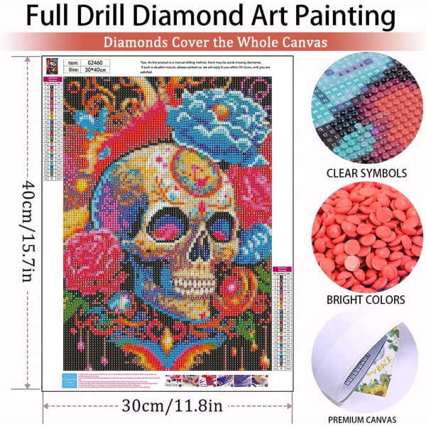 30x40cm, human skeleton 5d diamond painted rhinestone embroidery