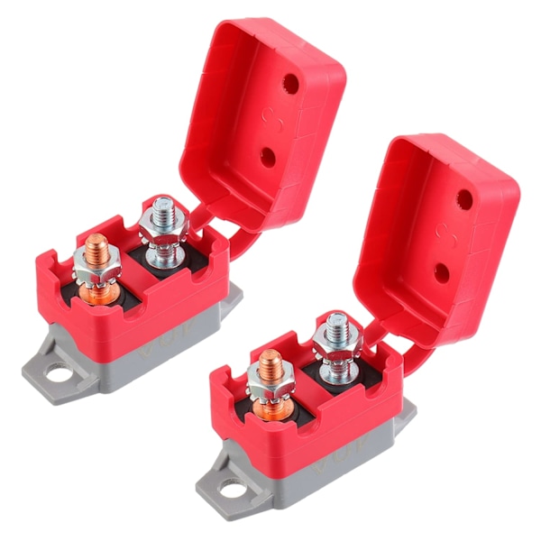 40A Automatisk nulstillingsafbryder 12V - 24V med dæksel, bolte til batterioplader, lastbil, bilmotor og mere (2 stk.)