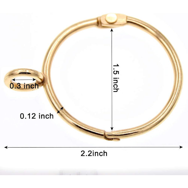 20-pack Rostfria Metallgardinringar Draperi Spännen med Öppna Öglor för Hemkök (Guld, 3,5 cm)