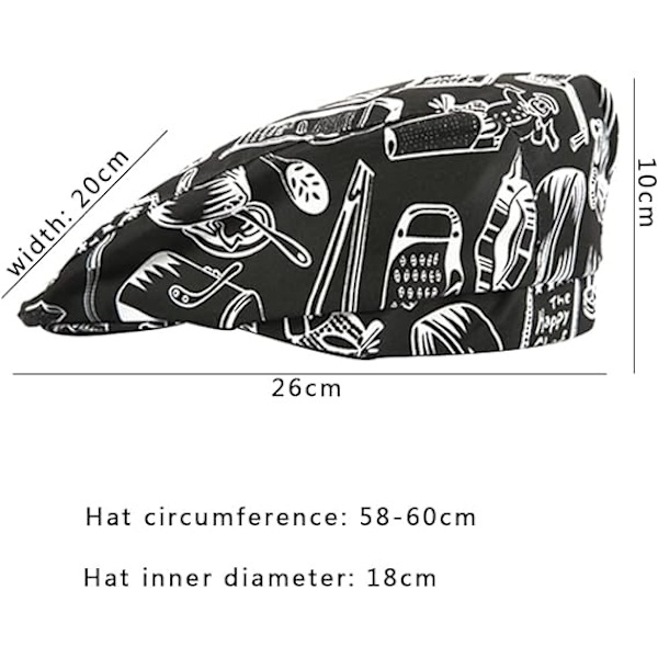 5-pack kockmössa, andningsbar kockmössa med nät Professionell Toque C
