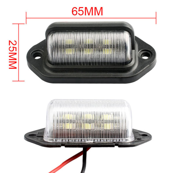 2stk 6LED Lastebil Nummerskiltlys Bil Van Bus Trailer Tail Lig