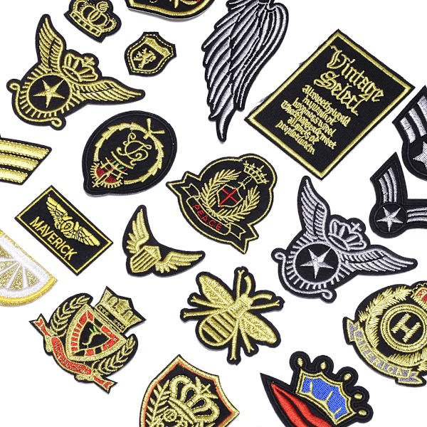23 stk. Guldtråd Krone Badges Børnebroderede Patch Sy På/Jern