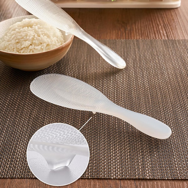 2 st Japansk Risspade, Livsmedelsgodkänd Non-Stick Rissked, Värmebeständig Risspade för Riskokare, Diskmaskinsäker (Transpar