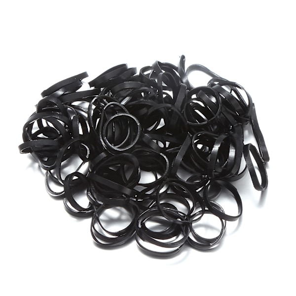 3pc Black Elastic Hair Tie Cutter Tool & 100pc Small Black Rubber Bands for Hair - Rubber Band Cutter for Hair, Hair Ela