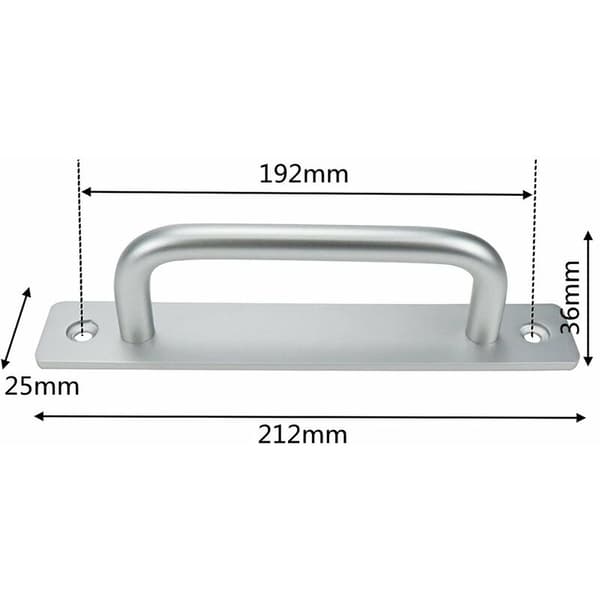 2 stk. Sølv Skyvedørsgrep 192mm Grep for Møbler