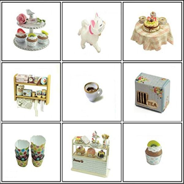 Tårtstock i miniatyr, dockskåpsmöbler utan dockor, docka i trä