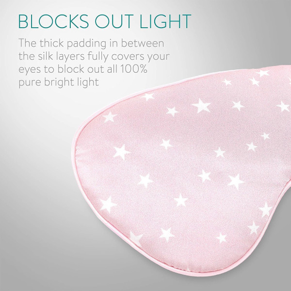 Ocean Pink, Silk Sleep Mask - 100% Silk Eye Cover Night Mask - So