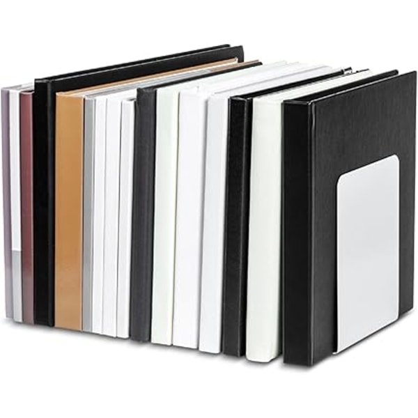 2 stk. Grå 12x17,2x11,8cm | Organizer, dekoration til bog, hylde, kontor og hjem | Elegant metal i stilfuldt design | Beskytter møbler