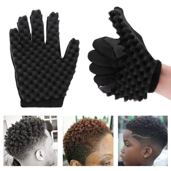Magic Curly Sponge Handsker - Krøllet Hår Bølge Tutorial til Frisører, Twist Brush Styling Tool og Hårbørste