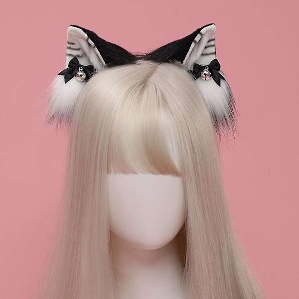 Cosplay Pälshuvudbonad Klocka Rosett Hårsnodd Djur För Kattungar Kawa