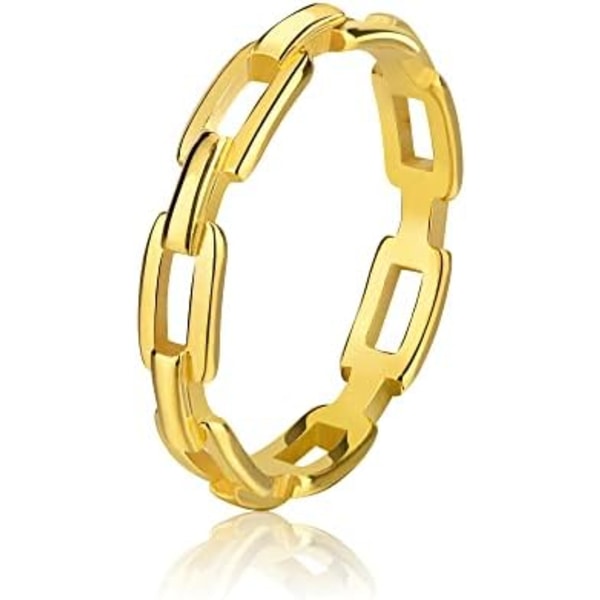 Gold Chain Link Rings for Women, Non-Tarnish Stainless Steel Rings with  Gold Plated, Statement Stackable Jewelry for Wo