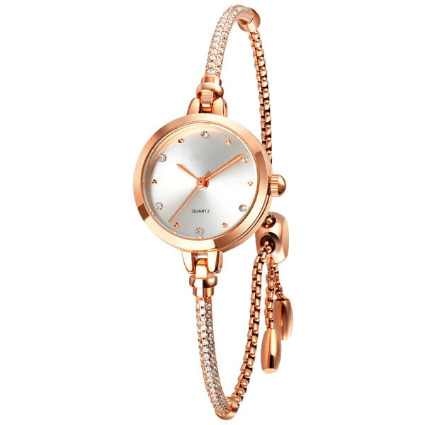 (Sølv) Klokke Analog Quartz Watch for kvinner med diamantbelagt brac