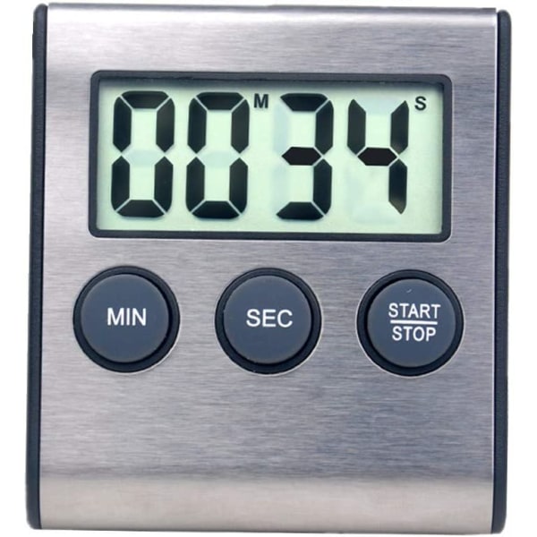 Minidigital Timer, 24-timmarsformat, Nedräkning och Stoppur, för