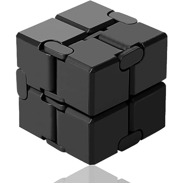 Infinity Cube Leksak Avlastningskub (Svart), Fidget Finger Toy S