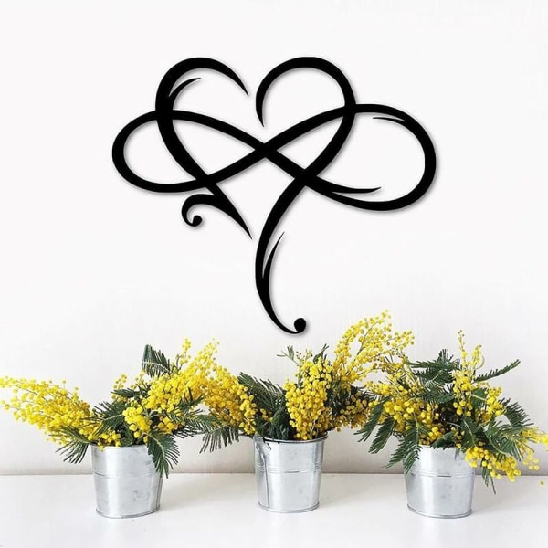 48*55CM Infinite Heart Veggdekor Metallveggkunst, Iron Art Decora