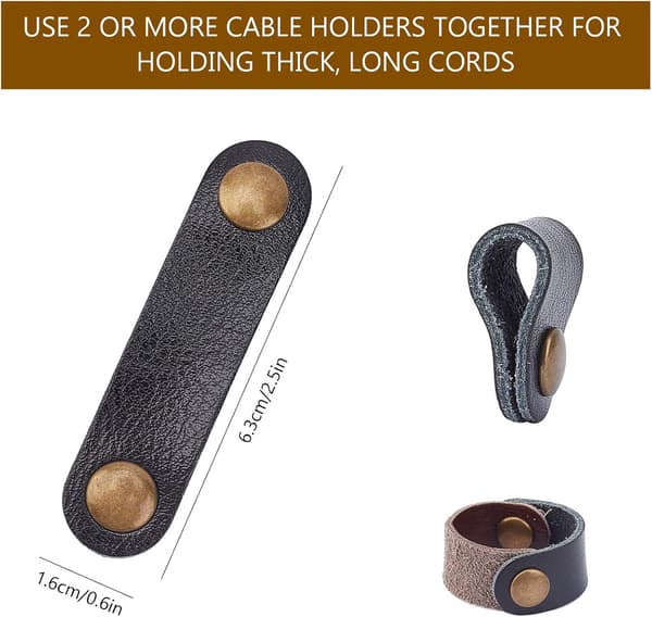 20 st Leather Cable Straps Kabelband Kabelorganisatörer Sladdhantering