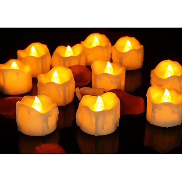 12 LED liekitöntä kynttilää Tea Lights Sähkövalaistus jouluksi