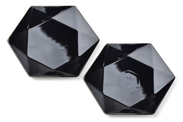 RALPH BLACK - 2-pack platta tallrikar i högkvalitativ porslin 32,5 cm