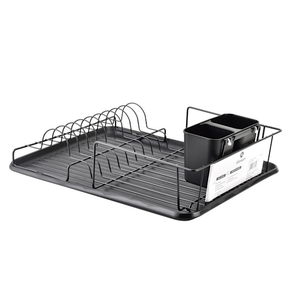 BASIC KITCHEN Diskställ i svart metall 42,5x31,5x13,4 cm