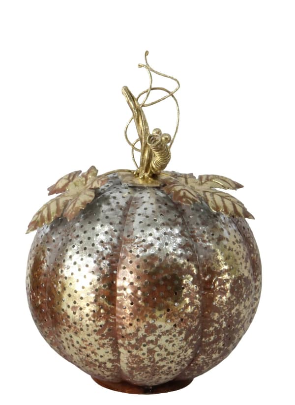 Metallfigur pumpa Mondex Hazel 23x23x30cm kopparguld 1st