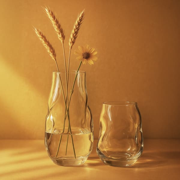 Glasvas Serenite Wazon 12x10x28 cm Klar 1pc