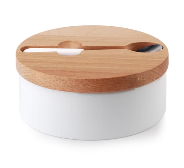Sockerskål porslin COOKINI Basic Kitchen 14,7x14,7x6 cm vit 1 st