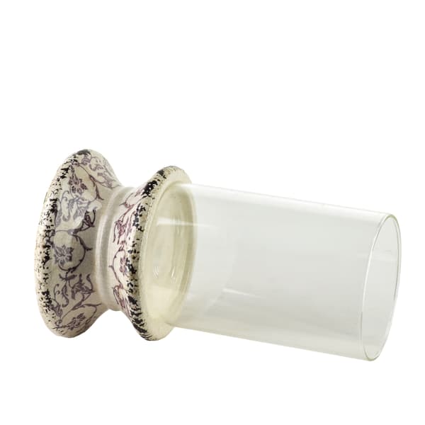 ljusstake glas keramik EVAM 14.5x14.5x24cm lila 1st