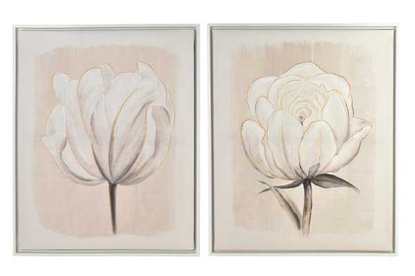 Tavlor plast INGA Vit blomma 40x50 cm vit 2-pack