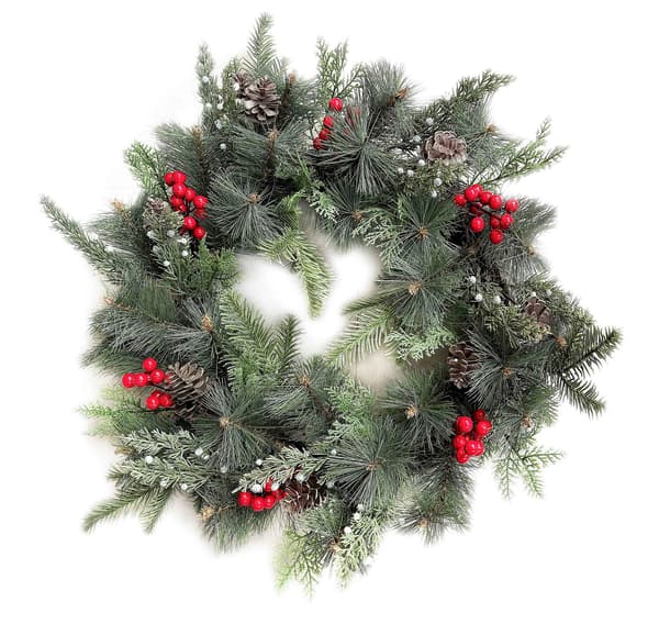 Julkrans Viridis 55cm grön röd vit 1st