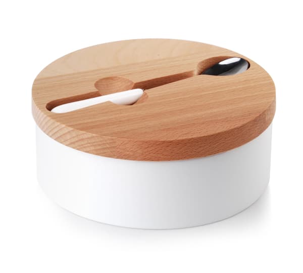 Sockerskål porslin COOKINI Basic Kitchen 14,7x14,7x6 cm vit 1 st