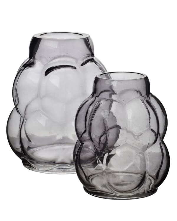 Vas SERENITE, grått glas, 9,5x18x23 cm