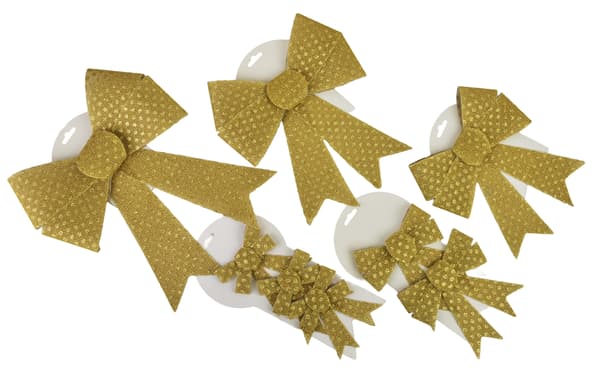 Julrosetter plast SANTA LILA 15x18 guld 2st