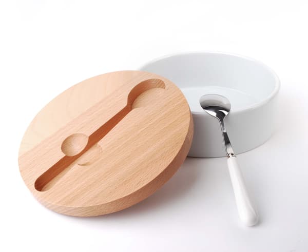 Sockerskål porslin COOKINI Basic Kitchen 14,7x14,7x6 cm vit 1 st