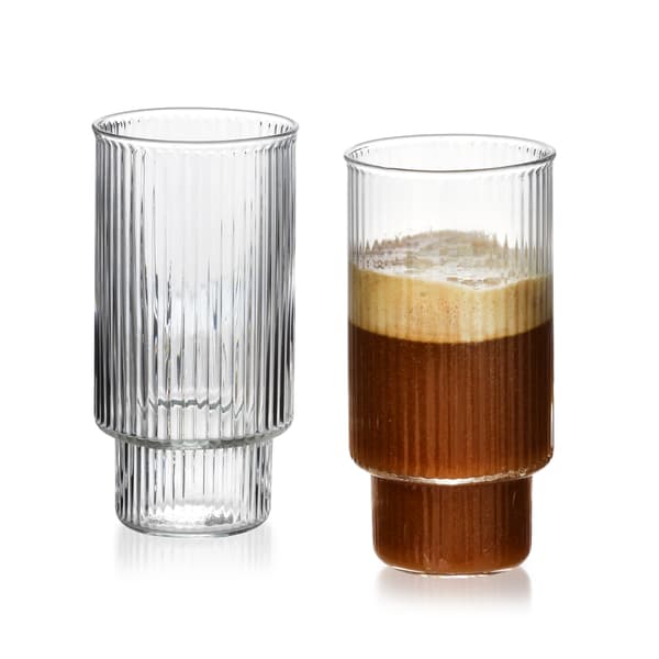 ELLA STRIPES 4-pack glas i borosilikatglas, 400ml, elegant design