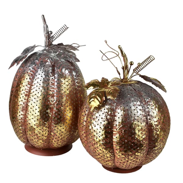 Metallfigur pumpa Mondex Hazel 23x23x30cm kopparguld 1st
